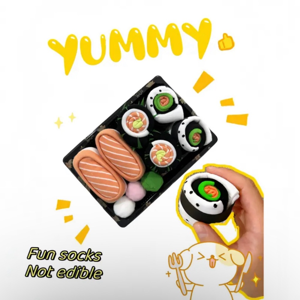 Unisex Novelty Sushi Sock 3 Pair Gift Set - Picture 3 of 3